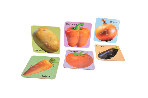 Wooden Puzzle Set / Vegetable Puzzle set of 6 pcs