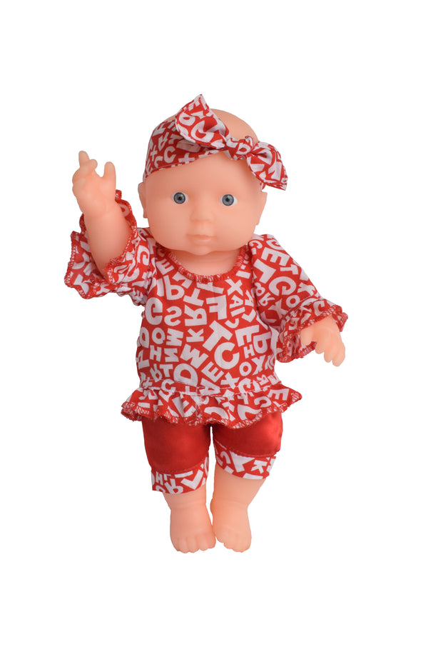 Cute Doll Toy For Kids in Printed Dress