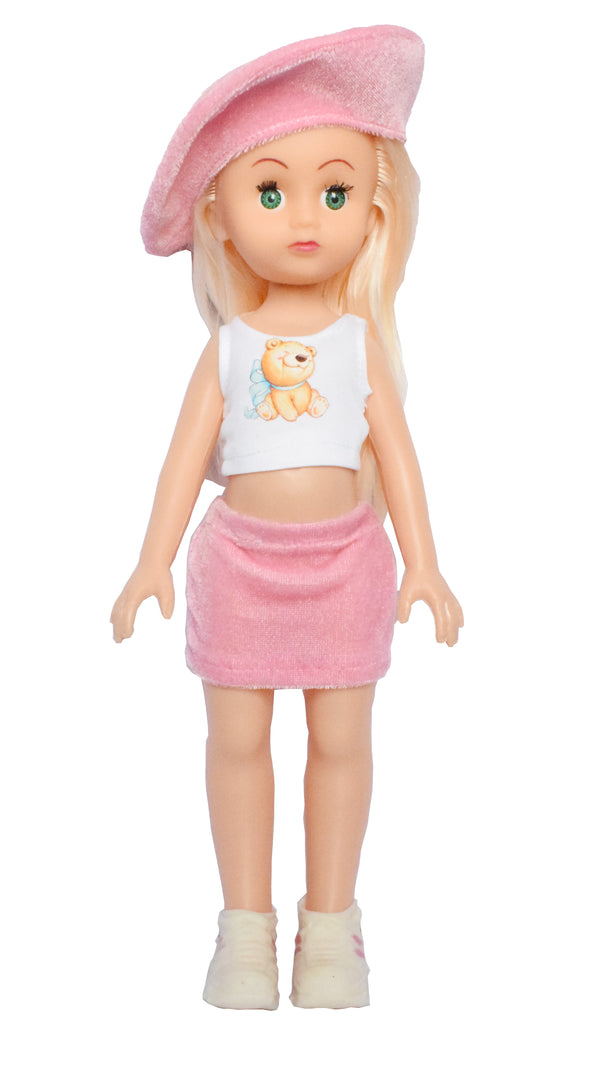 Cute Fashion Doll For Kids in Velvet Dress 33 c.m Tall